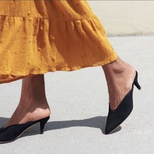 Loeffler Randall Juno Black Suede Mule Size 6.5